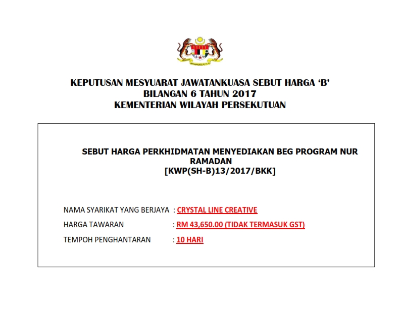 Keputusan Mesy.Sebutharga 'B' Bil 06Tahun 2017   Beg Nur Ramadan 001