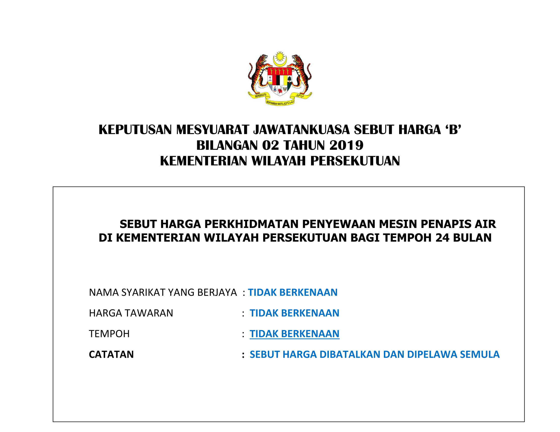 09042019   Keputusan Mesyuarat Jawatankuasa  Sebut Harga 'B' KWP Bil 02Tahun 2019 1
